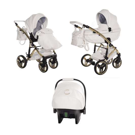 Junama Diamond 3 in 1 Travel System - Candy White & Gold Junama