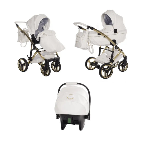 Junama Diamond 3 in 1 Travel System - Candy White & Gold Junama