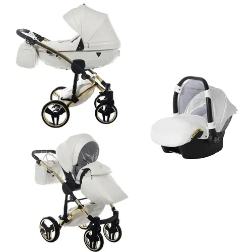 Junama Diamond 3 in 1 Travel System - Flou Individual White & Gold Junama