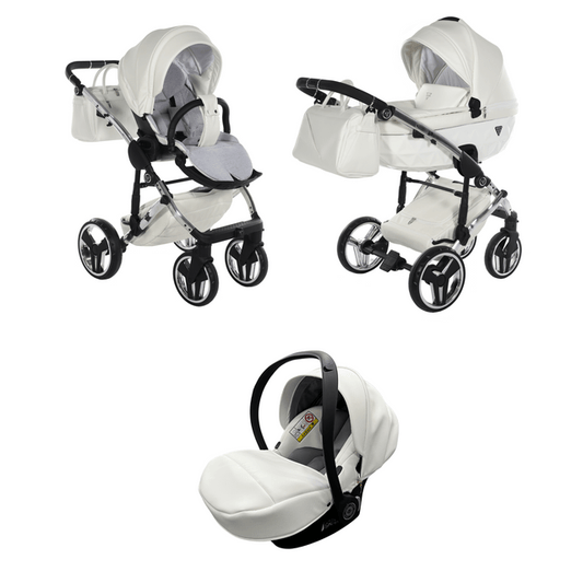 Junama Diamond 3 in 1 Travel System - Flou Individual White & Silver Junama
