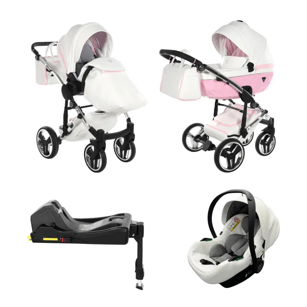 Junama Diamond 3 in 1 Travel System with Isofix Base - Candy Pink Junama
