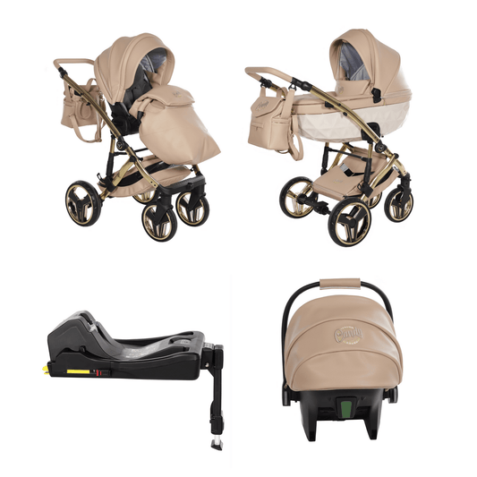 Junama Diamond 4 in 1 Travel System with Isofix Base - Premium Beige Junama