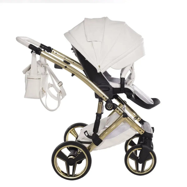 Junama Diamond 4 in 1 Travel System with Isofix - Candy White & Gold Junama