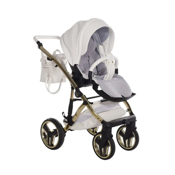 Junama Diamond 4 in 1 Travel System with Isofix - Candy White & Gold Junama
