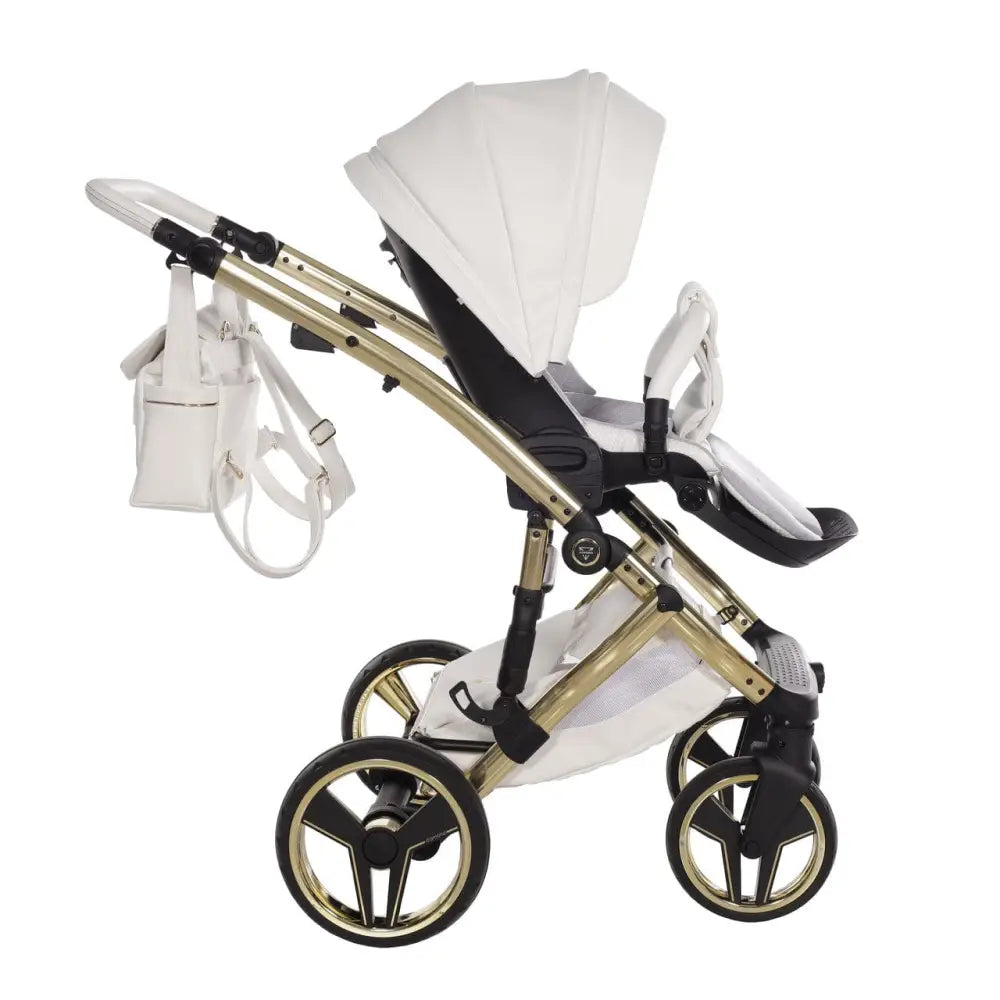 Junama Diamond 4 in 1 Travel System with Isofix - Candy White & Gold Junama