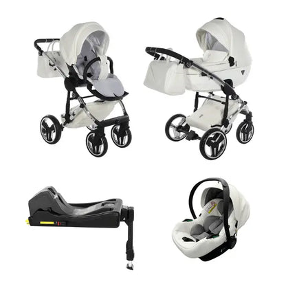 Junama Diamond 4 in 1 Travel System with Isofix - Flou Individual White & Silver Junama