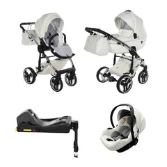 Junama Diamond 4 in 1 Travel System with Isofix - Flou Individual White & Silver