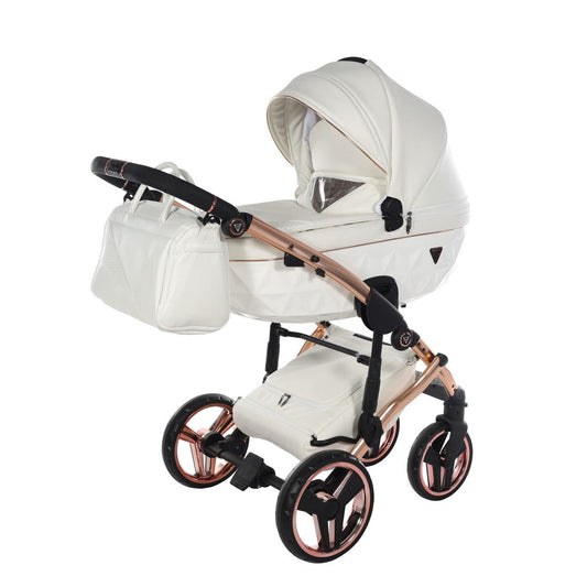 Junama Diamond 4 in 1 Travel System with Isofix - Flou Individual White & Rose Gold Junama