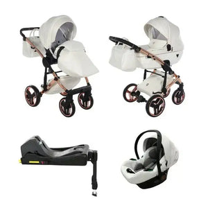 Junama Diamond 4 in 1 Travel System with Isofix - Flou Individual White & Rose Gold Junama