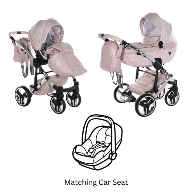 Junama Diamond Dolce 3 in 1 Pram - Pink  Junama   