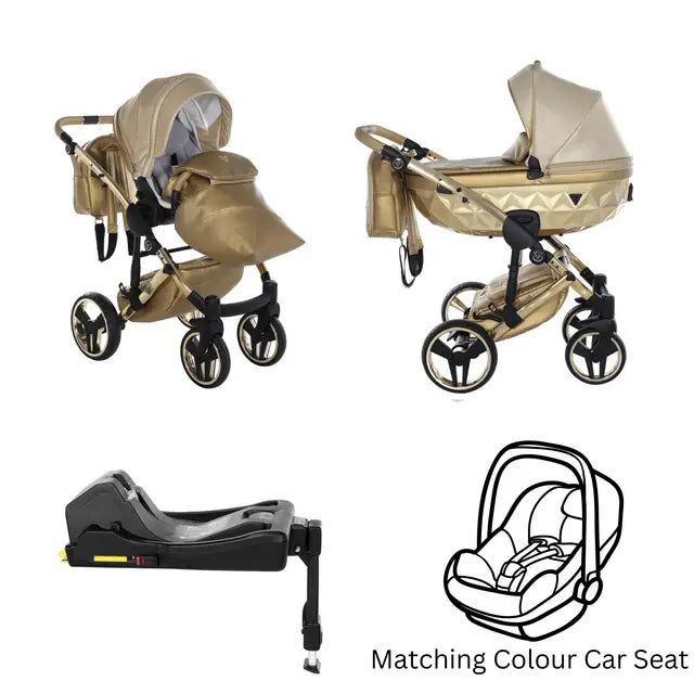 Junama Diamond Dolce 4 in 1 Travel System With Isofix Base - Gold Junama