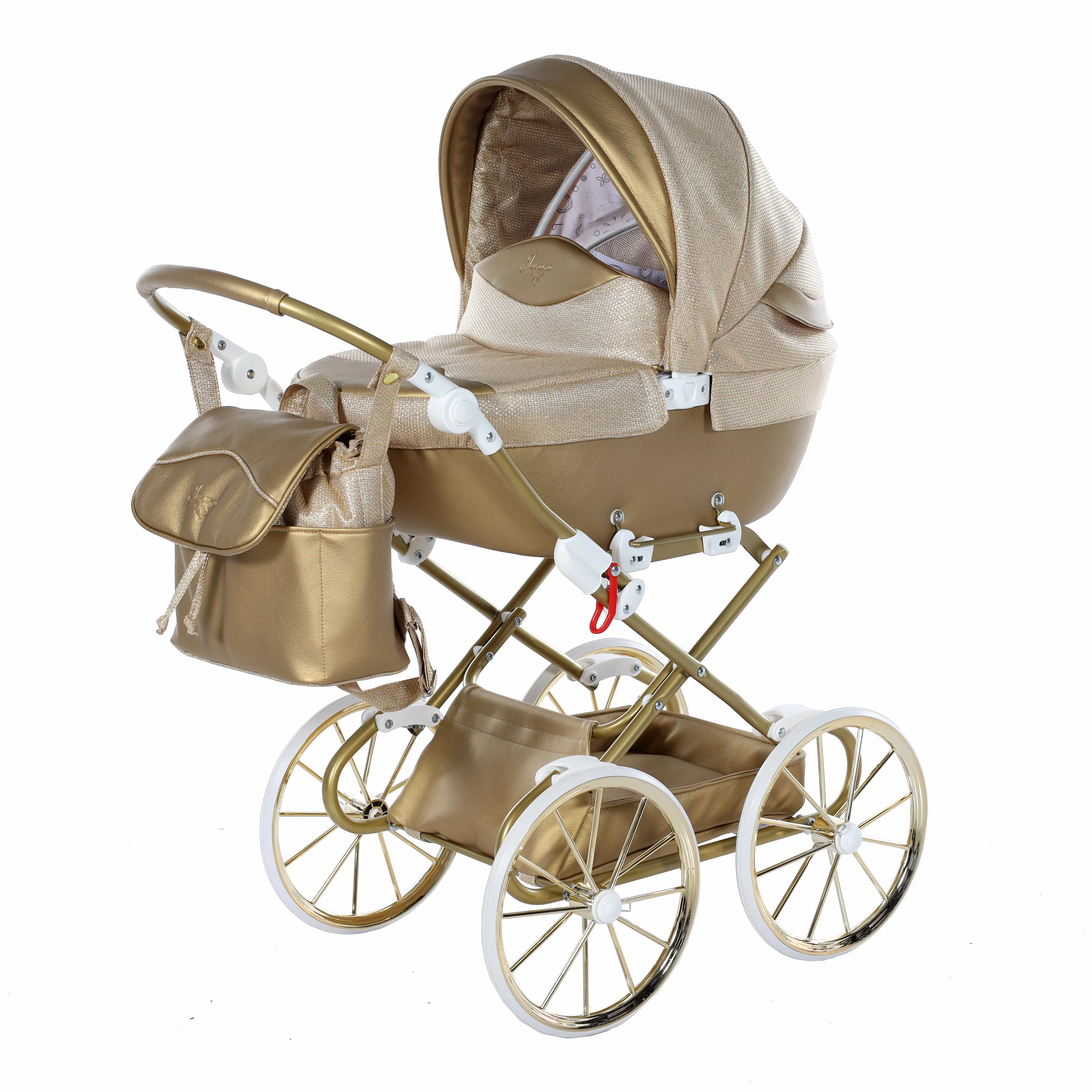 Junama Dolce Gold Dolls Pram Baby Boutique UK