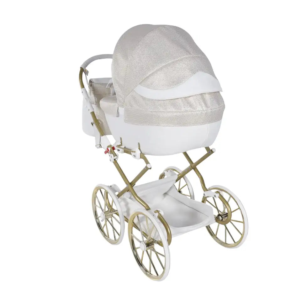 Junama Dolce White & Gold Dolls Pram
