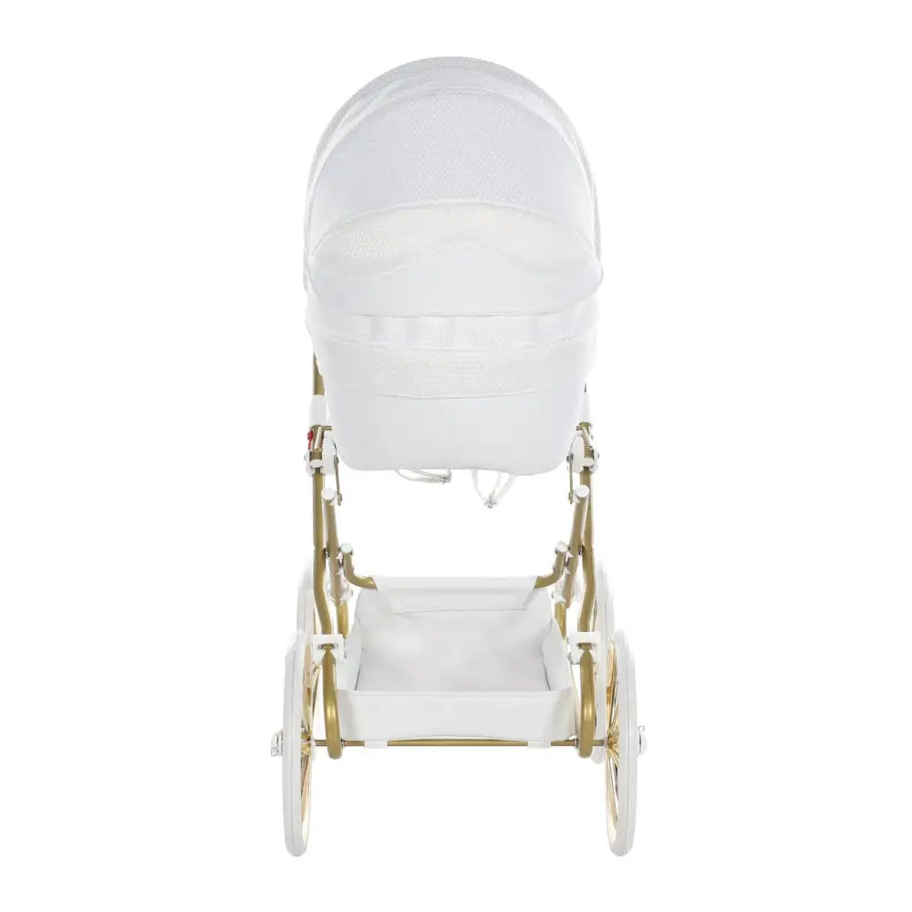 Junama Dolce White & Gold Dolls Pram Junama
