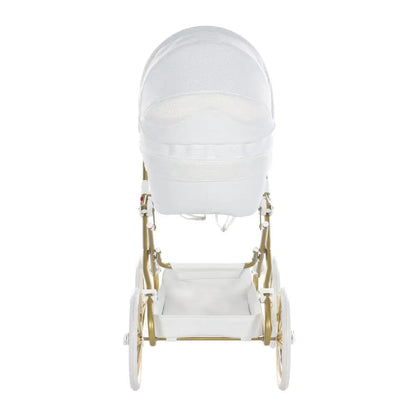 Junama Dolce White & Gold Dolls Pram Junama