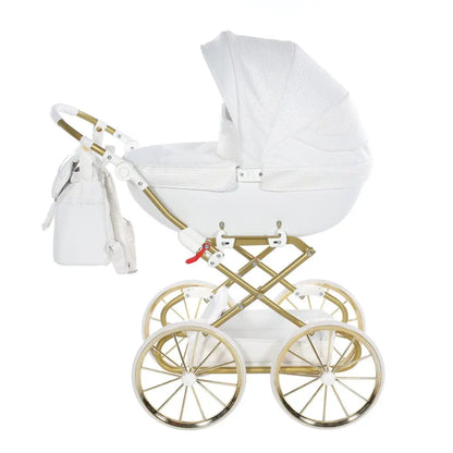 Junama Dolce White & Gold Dolls Pram Junama