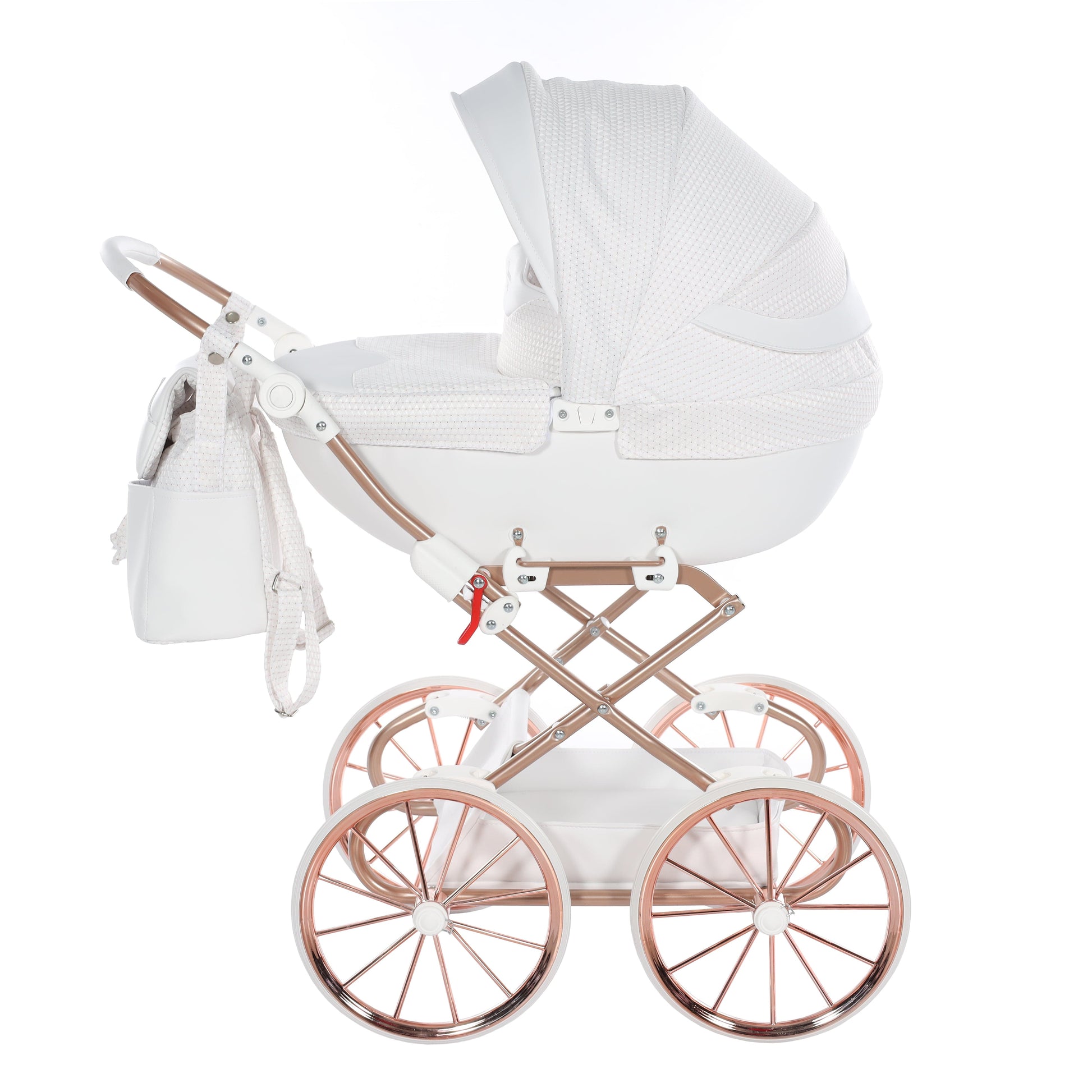 Junama Dolce White & Rose Gold Dolls Pram  Junama   