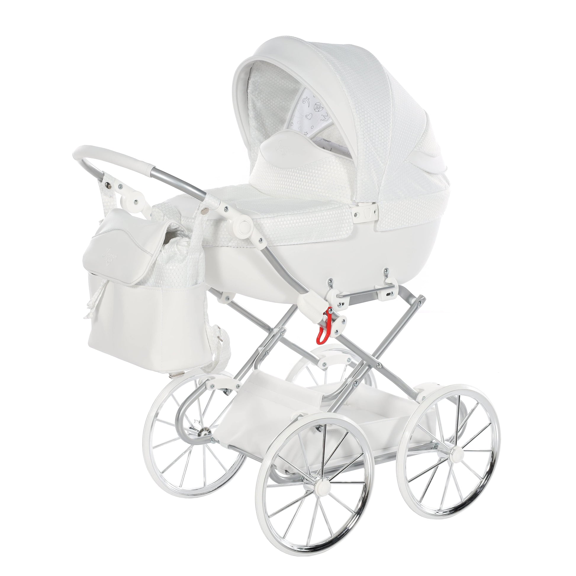 Junama Dolce White Silver Dolls Pram  Junama   