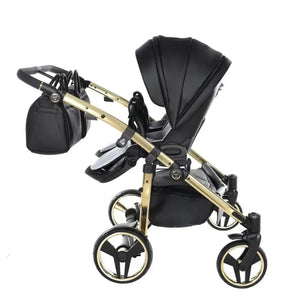 Junama Double Fluo Line Diamond Stroller - Black and Gold Junama