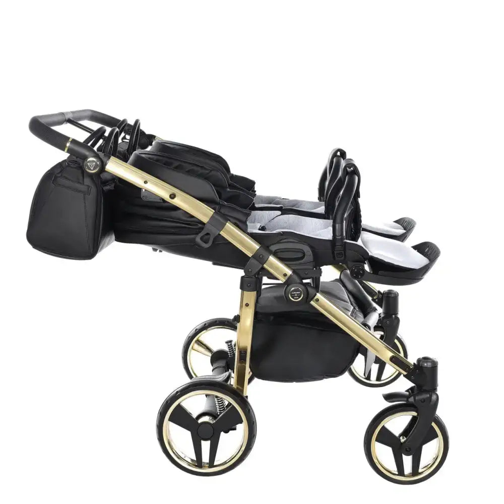 Junama Double Fluo Line Diamond Stroller - Black and Gold Junama