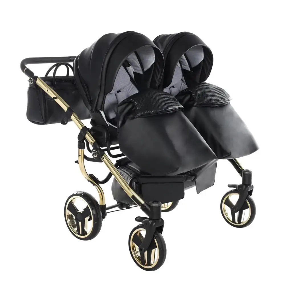Junama Double Fluo Line Diamond Stroller - Black and Gold Junama