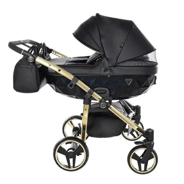 Junama Double Fluo Line Diamond Stroller - Black and Gold Junama