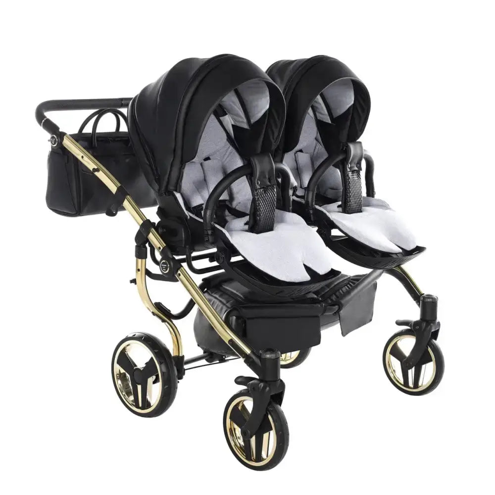 Junama Double Fluo Line Diamond Stroller - Black and Gold Junama