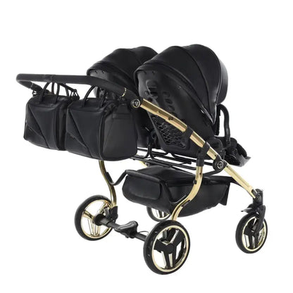 Junama Double Fluo Line Diamond Stroller - Black and Gold Junama