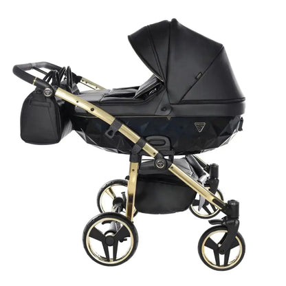 Junama Double Fluo Line Diamond Stroller - Black and Gold Junama