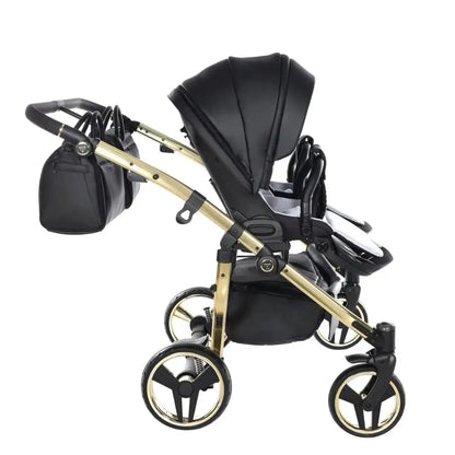 Junama Double Fluo Line Diamond Stroller - Black and Gold Junama