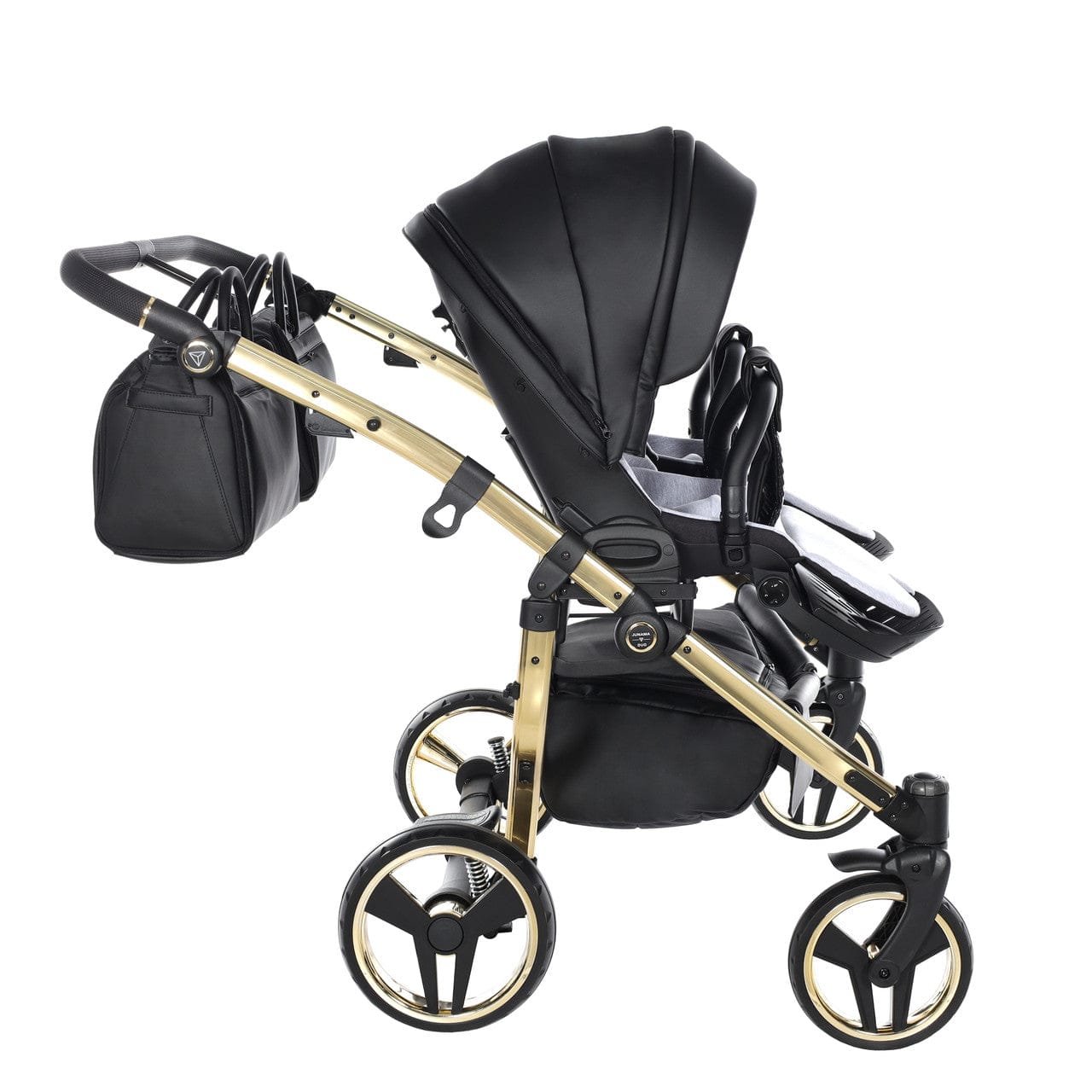 Junama Double Fluo Line Diamond Stroller - Black and Gold  Junama   