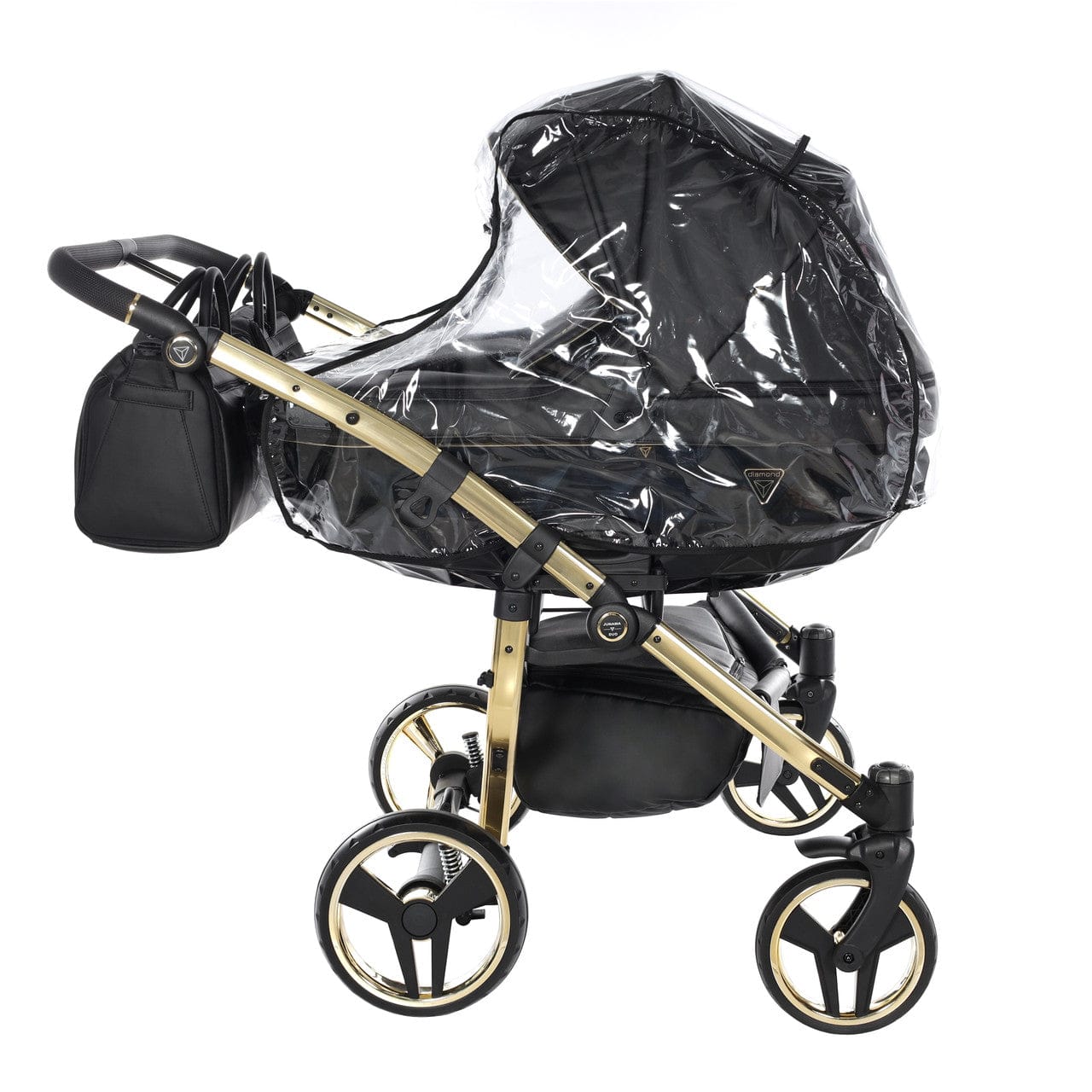 Junama Double Fluo Line Diamond Stroller - Black and Gold  Junama   