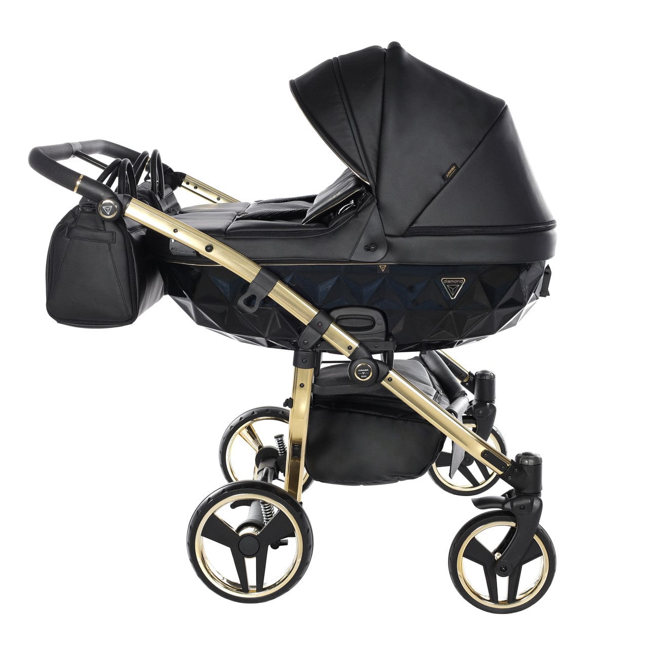 Junama Double Fluo Line Diamond Stroller - Black and Gold  Junama   