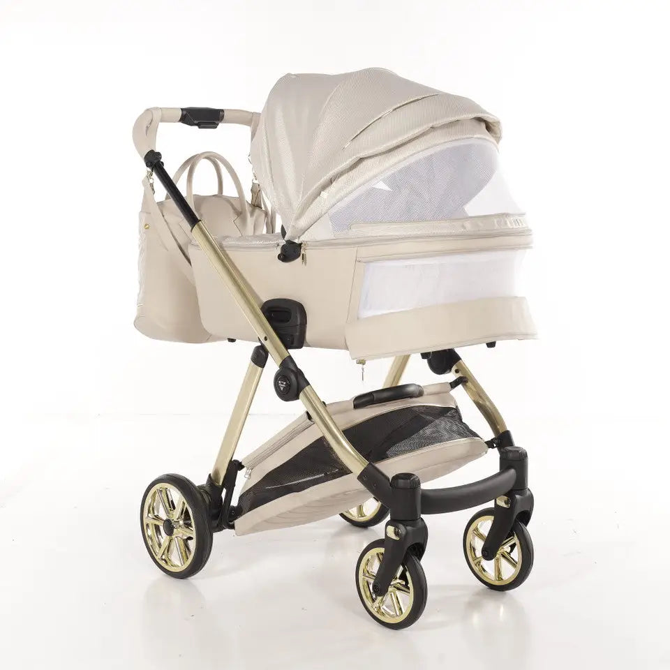Junama Elegant Lamé Beige 3 in 1 Travel System