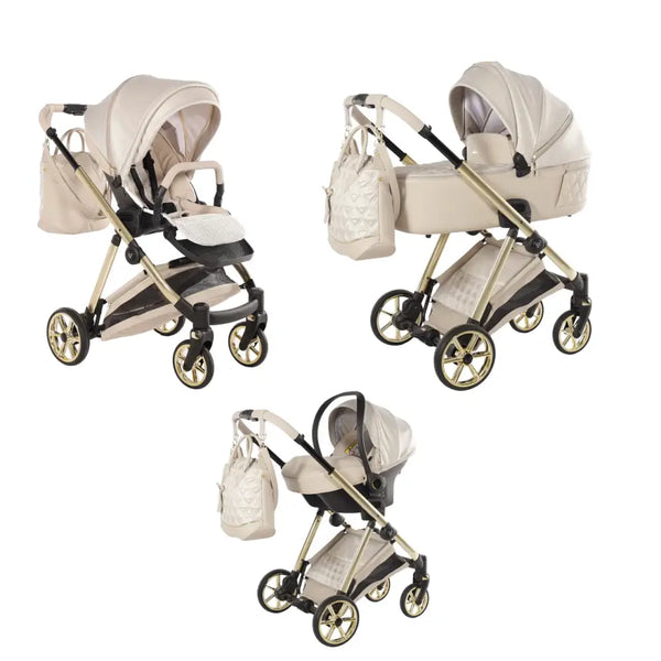 Junama Elegant Lamé Beige 3 in 1 Travel System