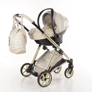 Junama Elegant Lamé Beige 3 in 1 Travel System With Isofix
