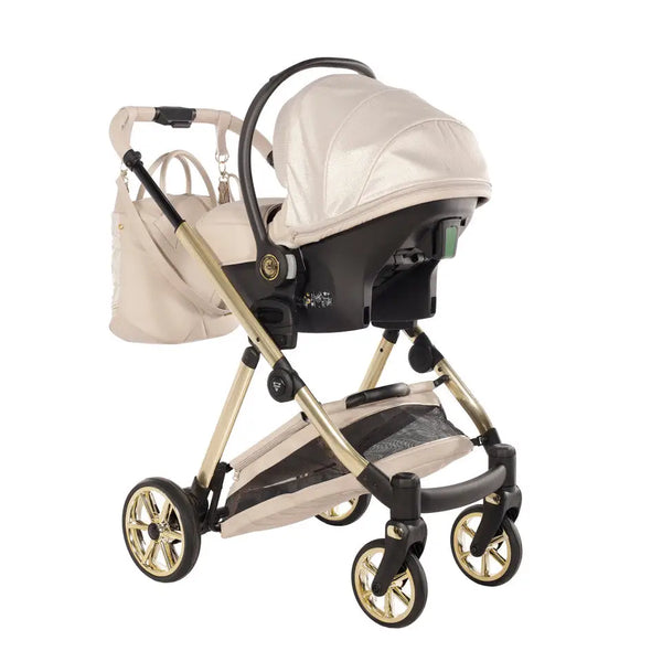 Junama Elegant Lamé Beige 3 in 1 Travel System With Isofix