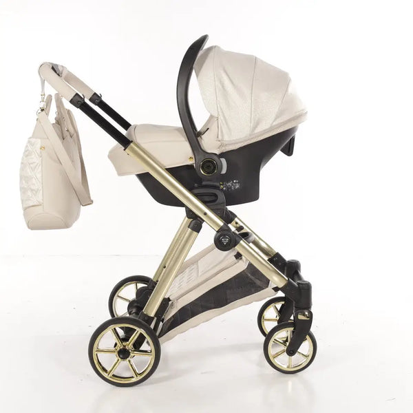 Junama Elegant Lamé Beige 3 in 1 Travel System With Isofix