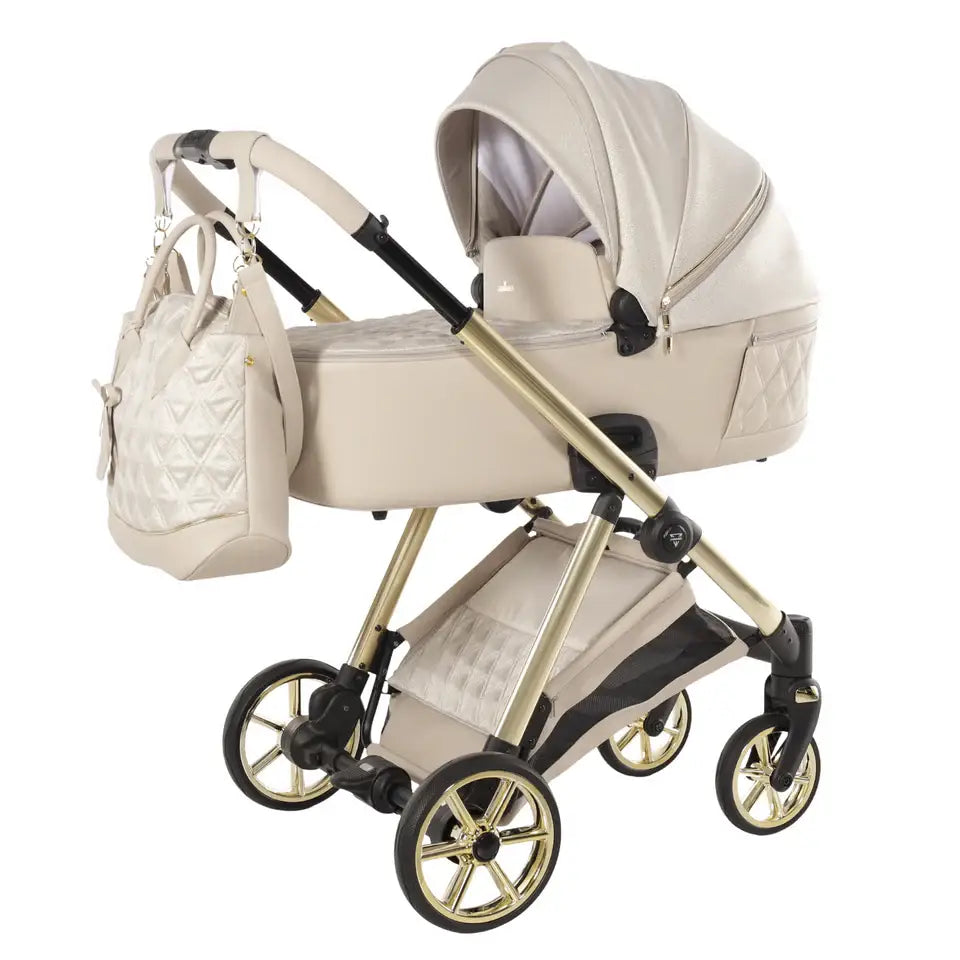 Junama Elegant Lamé Beige 3 in 1 Travel System With Isofix