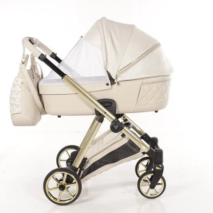 Junama Elegant Lamé Beige 3 in 1 Travel System With Isofix