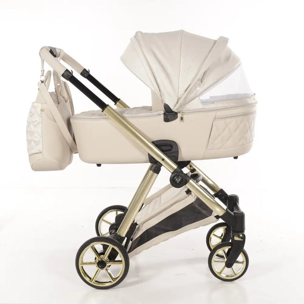 Junama Elegant Lamé Beige 3 in 1 Travel System With Isofix