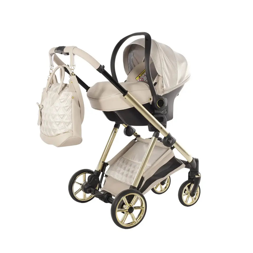 Junama Elegant Lamé Beige 3 in 1 Travel System With Isofix