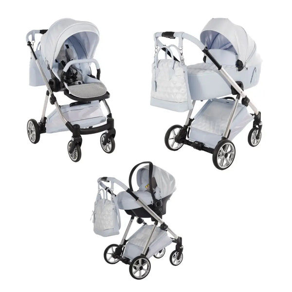 Junama Elegant Lamé Blue 3 in 1 Travel System