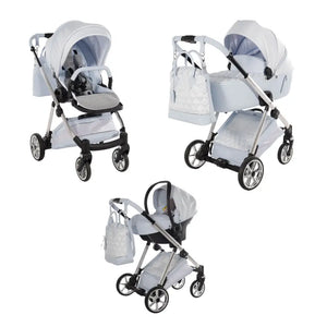 Junama Elegant Lamé Blue 3 in 1 Travel System