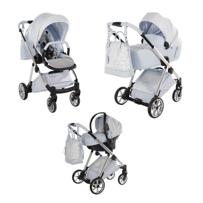 Junama Elegant Lamé Blue 3 in 1 Travel System