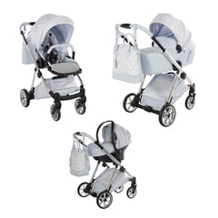 Junama Elegant Lamé Blue 3 in 1 Travel System