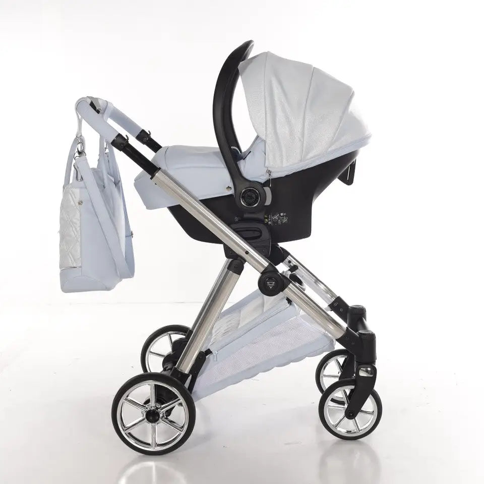 Junama Elegant Lamé Blue 3 in 1 Travel System