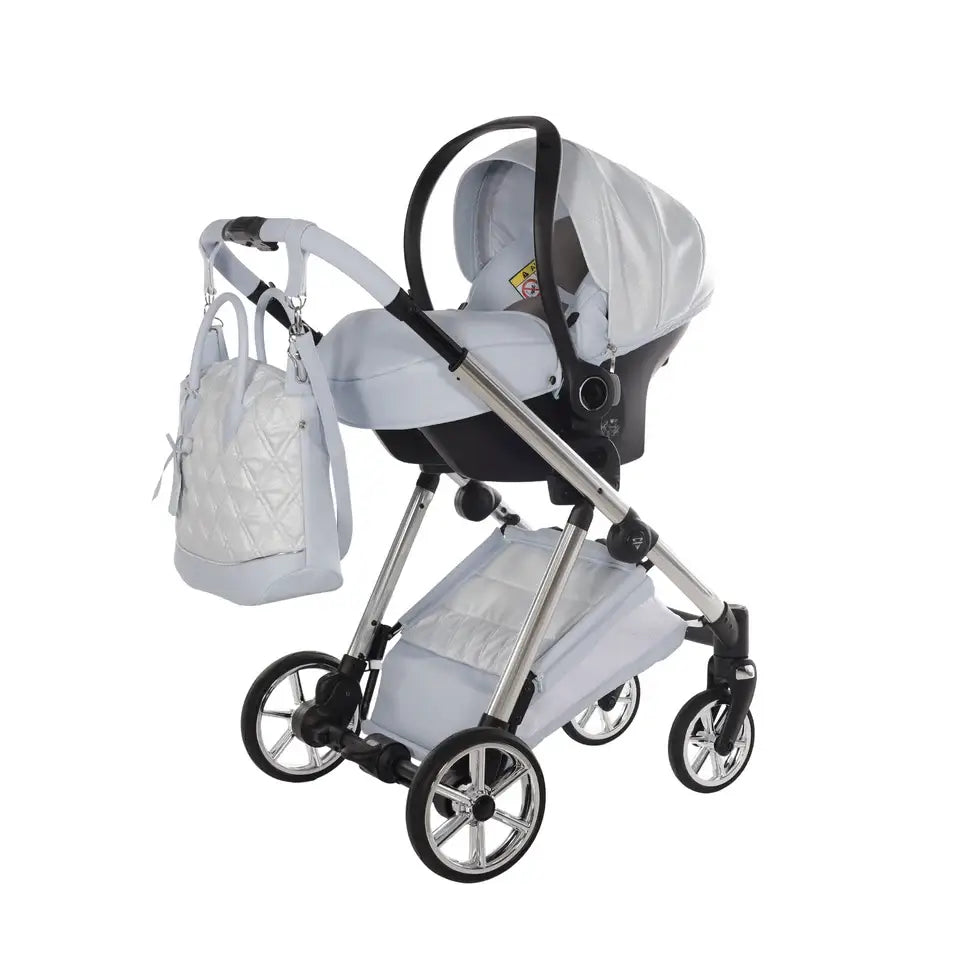 Junama Elegant Lamé Blue 3 in 1 Travel System With Isofix