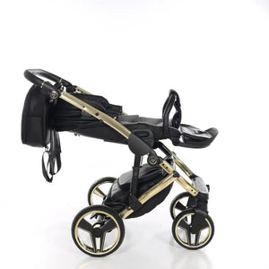 Junama Handcraft Diamond Pram – 2 in 1 Luxury Black & Gold Travel System Junama