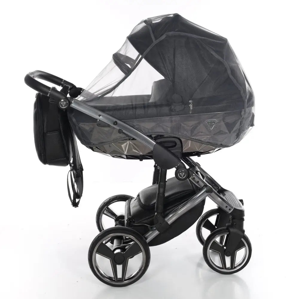Junama Handcraft Diamond Pram – 2 in 1 Luxury Black Travel System Junama